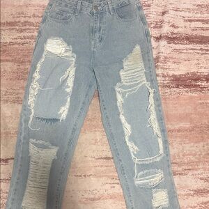 Distressed Light Blue Women's Jeans